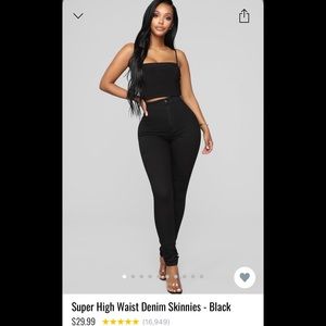 High waisted black skinnies